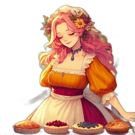 food, dress, pixel art, fantasy art, concept art, watercolor, red, colorful transparent PNG cut-out