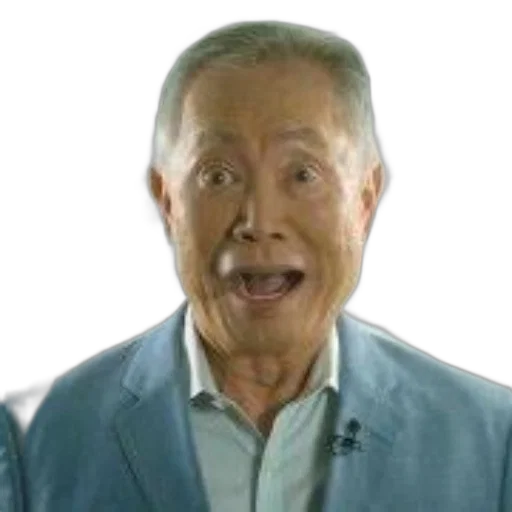 face, staff, creature, jacket, photorealistic, george, takei, reacts transparent PNG cut-out