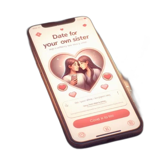 concept art, smartphone, screen, shows, dating, app, date, sister transparent PNG cut-out