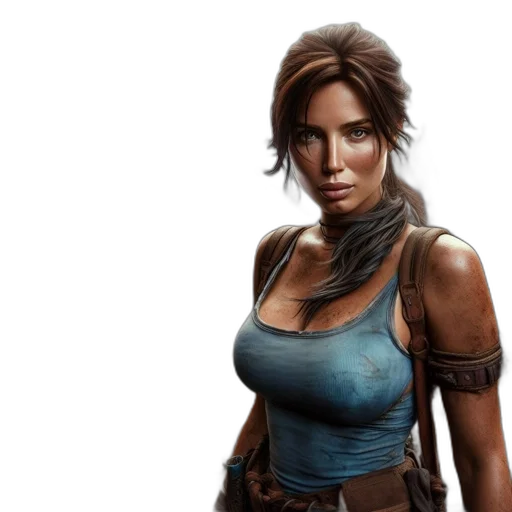 fantasy art, concept art, photorealistic, comic book art, woman, wavy, brown, hair transparent PNG cut-out