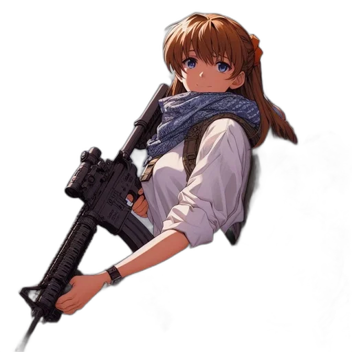 weapon, staff, sword, jacket, anime, pixel art, concept art, cartoon transparent PNG cut-out