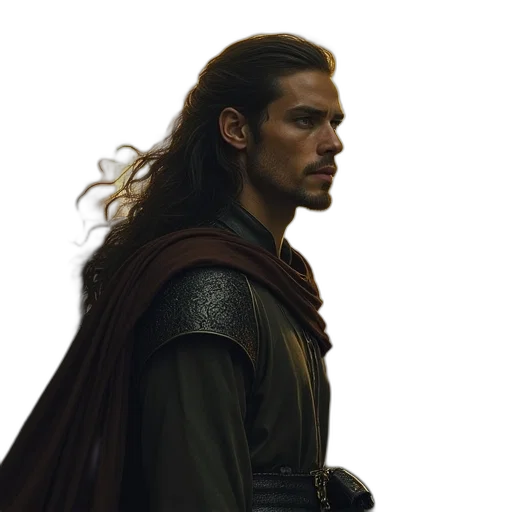 hair, sword, staff, face transparent PNG cut-out