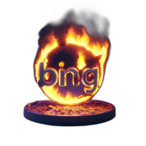 staff, 3d render, concept art, fiery, transformation, unfolds, bing, logo transparent PNG cut-out