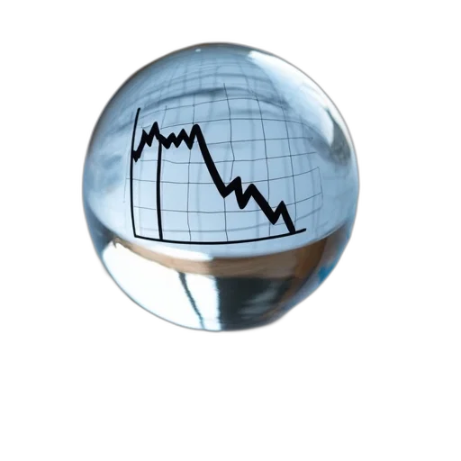 transparent, crystal, ball, graph, declining, stock, market, trend transparent PNG cut-out