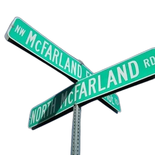 city street, two, green, street, signs, white, lettering, indicating transparent PNG cut-out