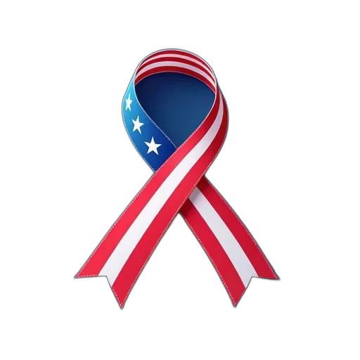 stylized, image, american, flag, ribbon, blue, background, features transparent PNG cut-out