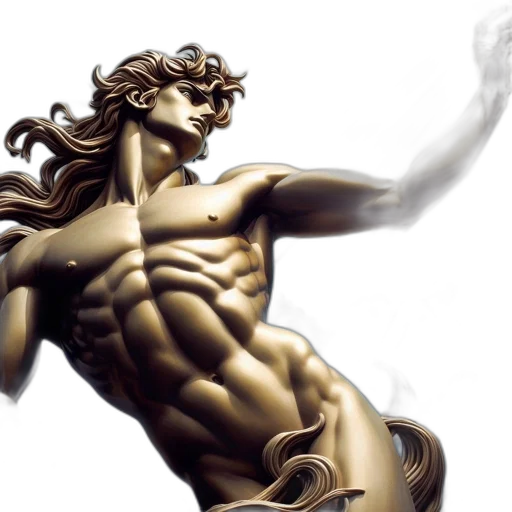 fantasy art, photorealistic, 3d render, concept art, golden, elaborate, golden-hued, male transparent PNG cut-out