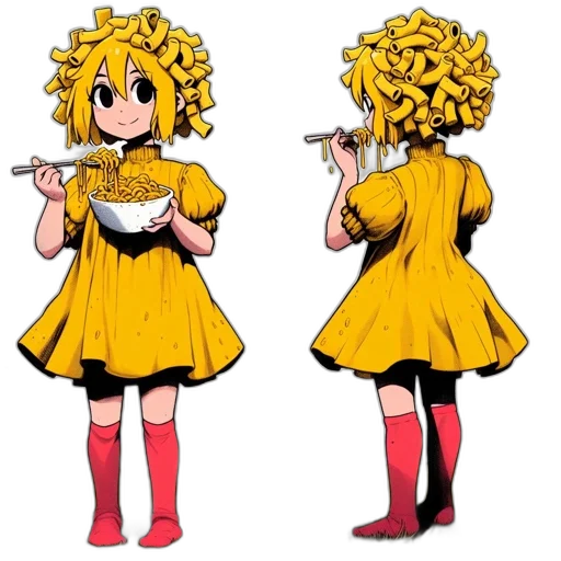 dress, crown, staff, hair, anime, concept art, pixel art, cartoon transparent PNG cut-out