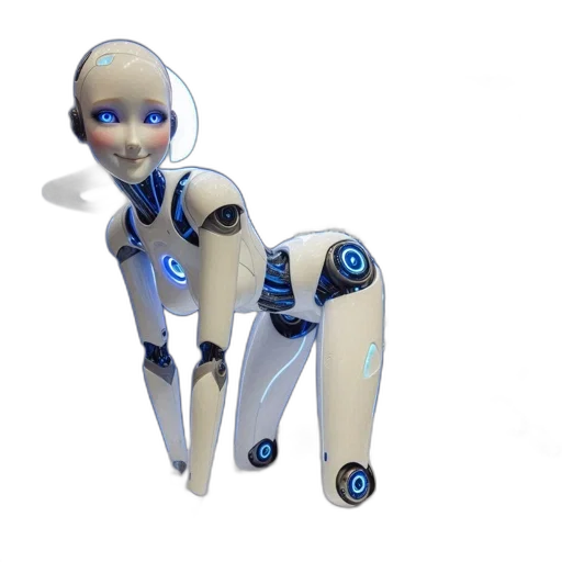 robot, staff, creature, animal, 3d render, concept art, cyberpunk, fantasy art transparent PNG cut-out