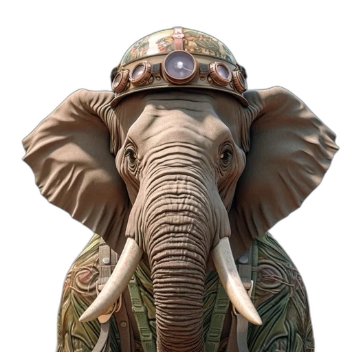 animal, hat, staff, creature, photorealistic, 3d render, concept art, fantasy art transparent PNG cut-out