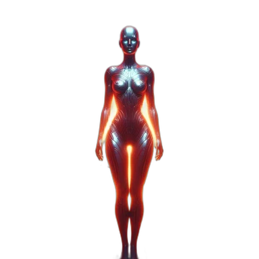 robot, dress, creature, jewelry, concept art, 3d render, pixel art, cyberpunk transparent PNG cut-out