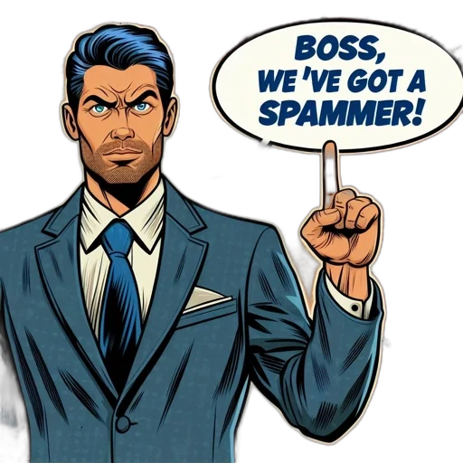 comic book art, cartoon, stern, man, fedora, points, upwards, exclaiming transparent PNG cut-out