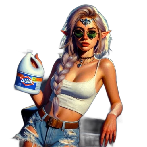 bottle, food, vaporwave, pixel art, concept art, comic book art, neon lights, blue transparent PNG cut-out