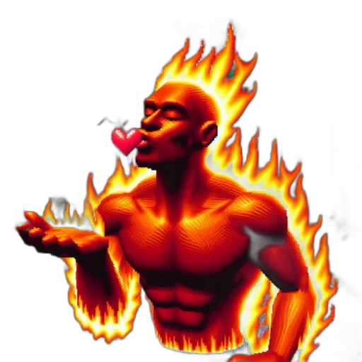 concept art, pixel art, comic book art, fire, pixel, art, depicts, flame-bodied transparent PNG cut-out