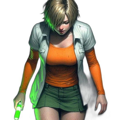 jacket, staff, weapon, concept art, comic book art, cyberpunk, 3d render, neon lights transparent PNG cut-out