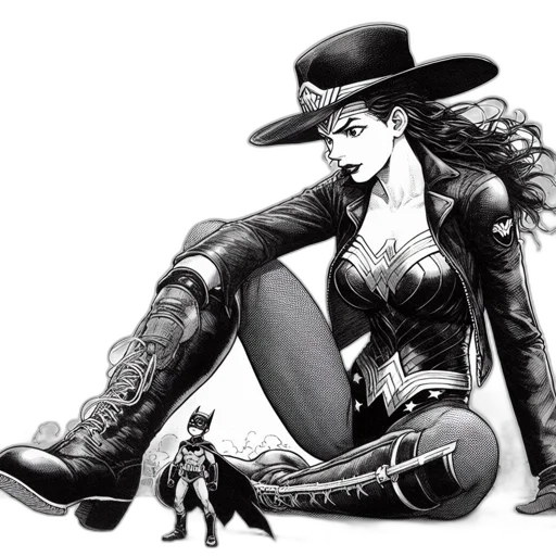 hat, comic book art, cartoon, concept art, fantasy art, illustrated, scene, features transparent PNG cut-out