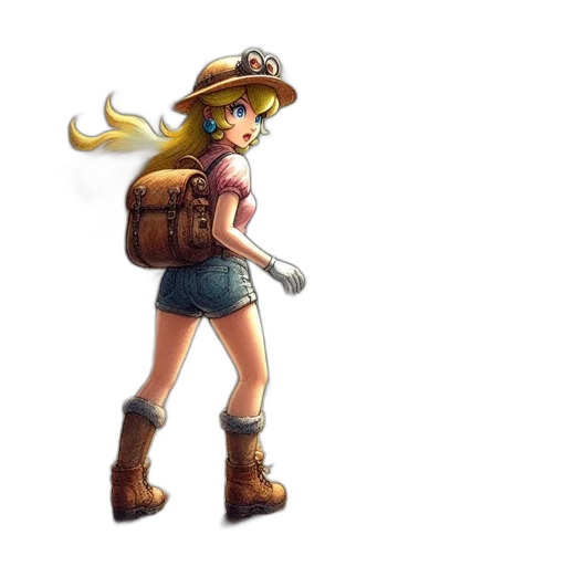 weapon, staff, hat, pixel art, concept art, 3d render, fantasy art, golden transparent PNG cut-out