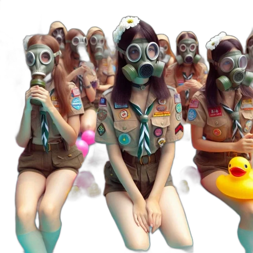 mask, concept art, 3d render, photorealistic, fantasy art, underwater, outer space, group transparent PNG cut-out