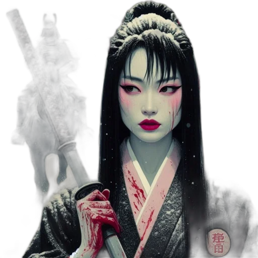 fantasy art, concept art, photorealistic, comic book art, female, warrior, wears, bloody transparent PNG cut-out