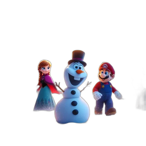 3d render, concept art, pixel art, cartoon, snow, snowy, landscape, various transparent PNG cut-out