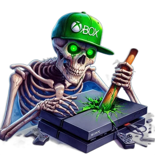 weapon, pixel art, concept art, 3d render, cartoon, skeleton, green, xbox transparent PNG cut-out