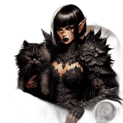 dragon, fantasy art, concept art, comic book art, photorealistic, dark, pale-skinned, woman transparent PNG cut-out