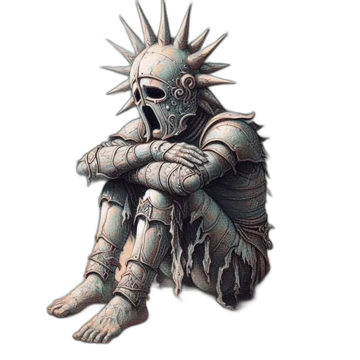 mask, creature, robot, staff, concept art, fantasy art, 3d render, pixel art transparent PNG cut-out