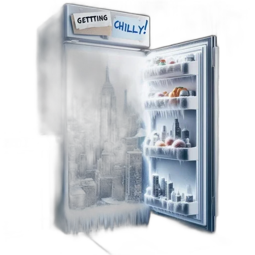 concept art, inside, kitchen, miniature, icy, cityscape, replaces, contents transparent PNG cut-out
