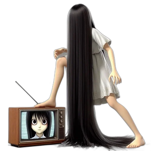 hair, staff, weapon, dress, anime, cartoon, concept art, 3d render transparent PNG cut-out