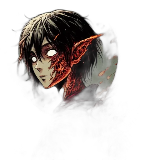 mask, face, creature, dragon, comic book art, concept art, fantasy art, anime transparent PNG cut-out