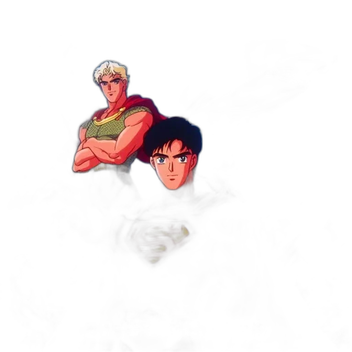hair, weapon, jacket, jewelry, pixel art, concept art, comic book art, 3d render transparent PNG cut-out