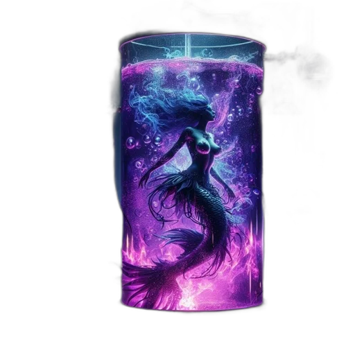 dragon, bottle, vaporwave, fantasy art, outer space, surreal, scene, features transparent PNG cut-out