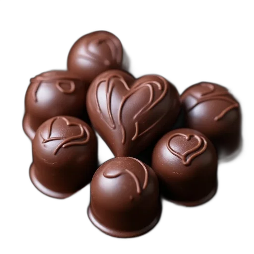 food, photorealistic, 3d render, pile, chocolate, truffles, smooth, glossy transparent PNG cut-out