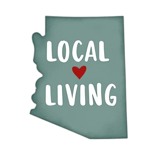 stylized, map, arizona, words, local, living, written, center transparent PNG cut-out