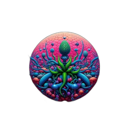 jewelry, jacket, umbrella, flower, vaporwave, 3d render, fantasy art, neon transparent PNG cut-out