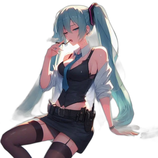 weapon, food, staff, dress, anime, pixel art, concept art, cyberpunk transparent PNG cut-out