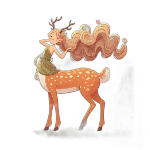 animal, crown, creature, hair, concept art, fantasy art, watercolor, pixel art transparent PNG cut-out