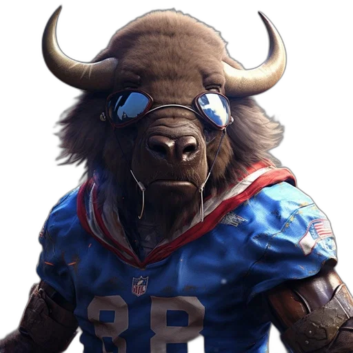animal, concept art, stylized, anthropomorphic, bison, sports, attire, aviator transparent PNG cut-out
