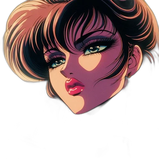 face, jewelry, comic book art, cartoon, concept art, photorealistic, close-up, portrait transparent PNG cut-out