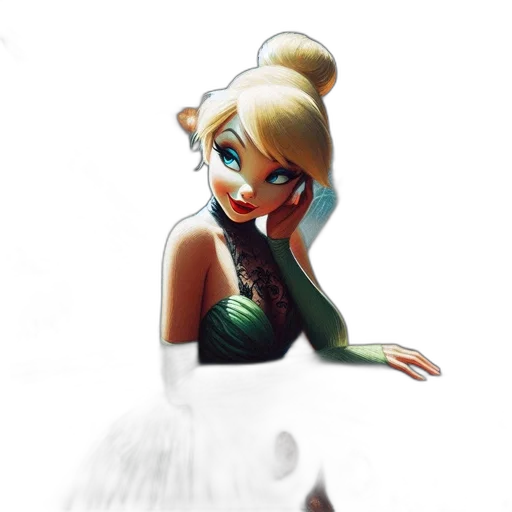 dress, concept art, fantasy art, 3d render, watercolor, green, monochrome, pastel transparent PNG cut-out