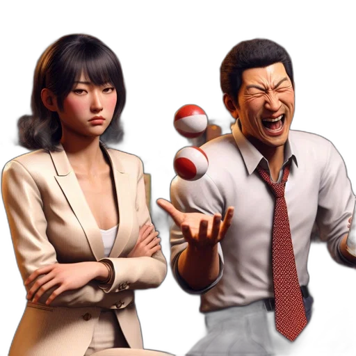 concept art, 3d render, photorealistic, two, animated, characters, sit, bar transparent PNG cut-out