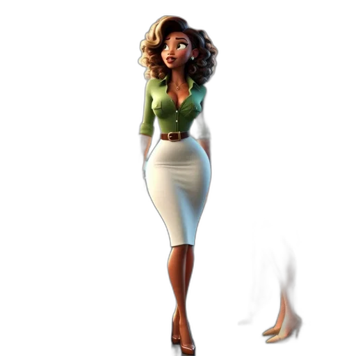dress, staff, concept art, 3d render, cartoon, fantasy art, earth tones, animated transparent PNG cut-out