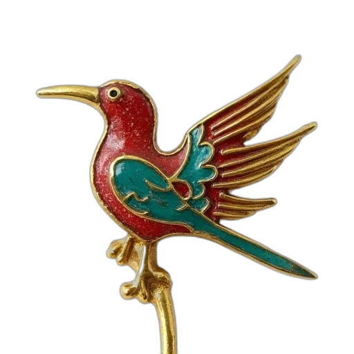 jewelry, staff, crown, animal, 3d render, two, birds, broochs transparent PNG cut-out