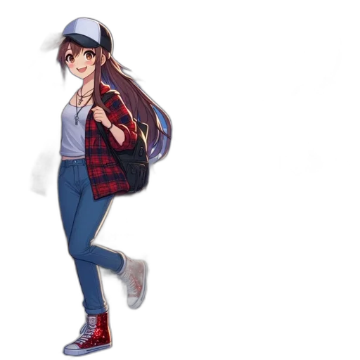 jacket, hat, staff, anime, pixel art, concept art, cartoon, red transparent PNG cut-out