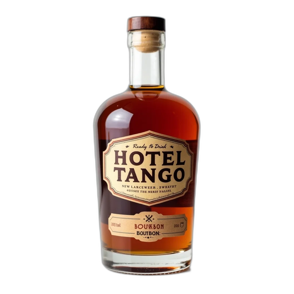 bottle, hotel, tango, bourbon, ready-to-drink, label, featuring, brand transparent PNG cut-out