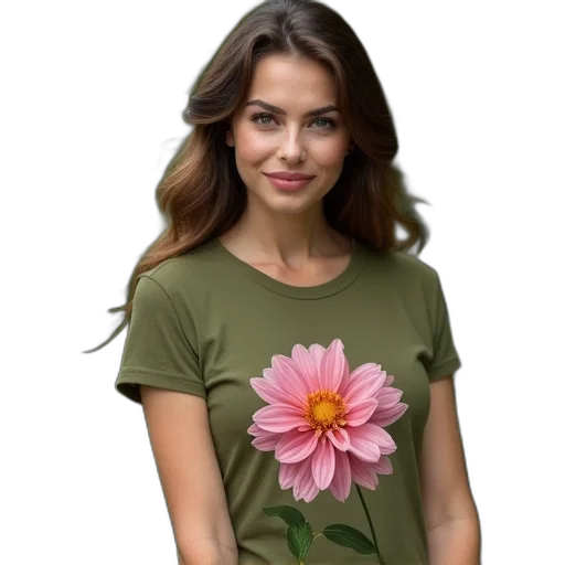 flower, dress, photorealistic, oil painting, 3d render, pixel art, earth tones, green transparent PNG cut-out