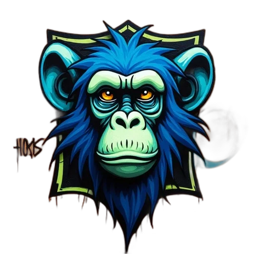 concept art, cartoon, fantasy art, pixel art, green, graffiti, artwork, monkey transparent PNG cut-out