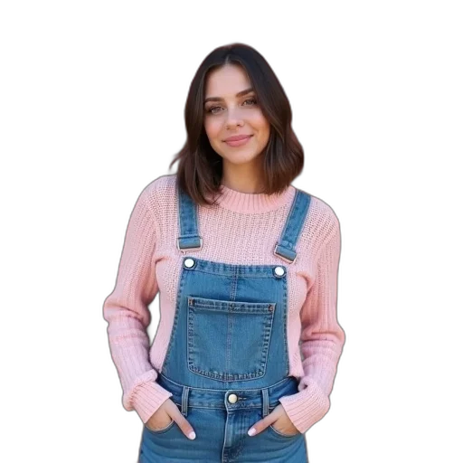 jacket, dress, hair, face transparent PNG cut-out