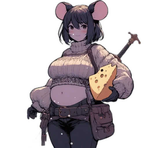 jacket, staff, weapon, food, concept art, cyberpunk, pixel art, cartoon transparent PNG cut-out