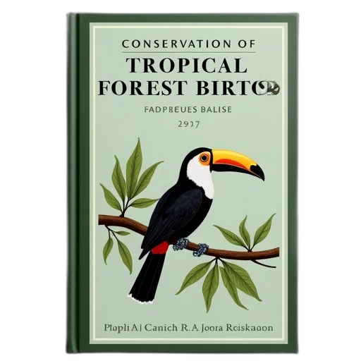 book, cover, titled, conservation, tropical, forest, birds, detailed transparent PNG cut-out